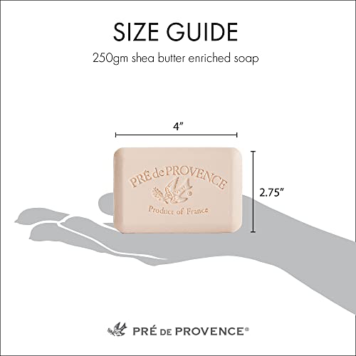 Pre de Provence Artisanal Soap Bar, Enriched with Organic Shea Butter, Natural French Skincare, Quad Milled for Rich Smooth Lather, 8.8 Ounce, Sea Salt