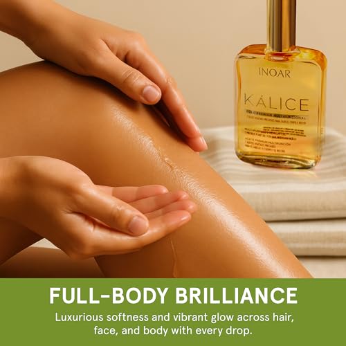 INOAR Kalice ?leo Essential Oil Blend Multi-Purpose Moisturizing & Regenerating Serum for Hair, Face & Body, 3.4 fl oz