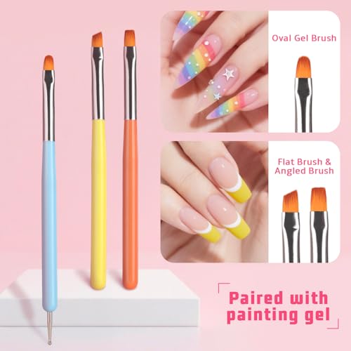 Sponges Pat Gel Nail Polish Palette, 16 Colors Blending Ombre Gel Polish Set Patting Gradient Painting Nails Art, No Wipe, UV/LED Cured, 100Sponges 6Brushes 1Grabber Tools Kit (Set 03)