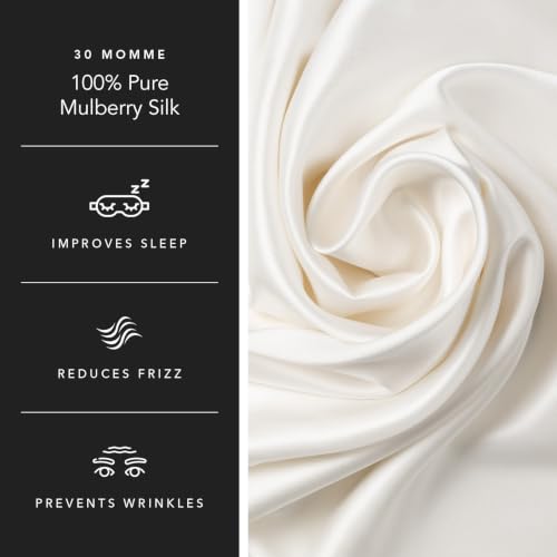 King 100% Mulberry Silk Pillowcase - White, 30mm, Luxury Bedding, Undyed