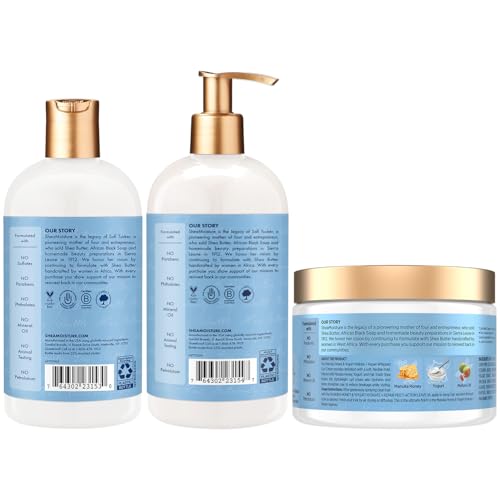 SheaMoisture Hydrate & Repair Shampoo & Conditioner + Curl Cream Set - 12.5 Fl Oz Pack of 3