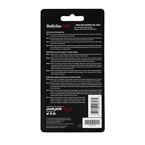 BaBylissPRO Barberology Professional FXRF2G GOLDFX Replacement Double Foil Shaver Head with 2 Cutters