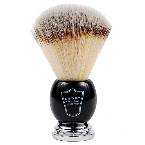 Synthetic Silvertip Shaving Brush with Stand - Black Chrome, 22mm Knot