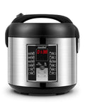 10-Cup Uncooked Rice Cooker with 6 Functions & Nonstick Pot - 14 Presets
