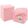 Washcloths - 20 Pack - Face Towels (12" x 12"), Highly Soft Wash Cloths and Hand Towels, Fast Drying Multi-Purpose Microfiber Cleansing Cloths for Bathroom, Hotel, Spa, and Salon - Pink