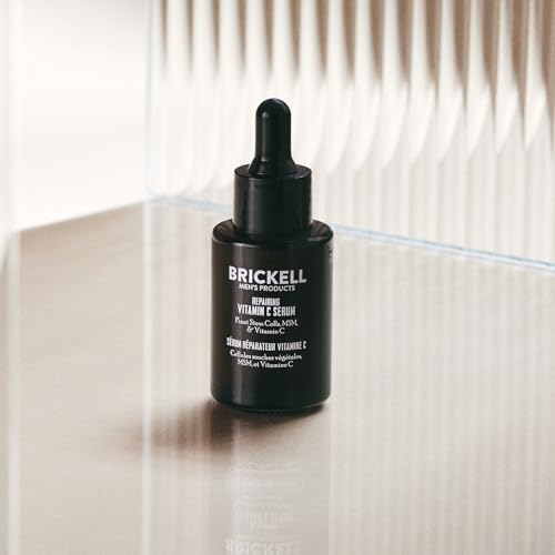 Brickell Men's Scented Anti-Aging Face Serum with Vitamin C & Hyaluronic Acid, Night Repair, 1 Ounce