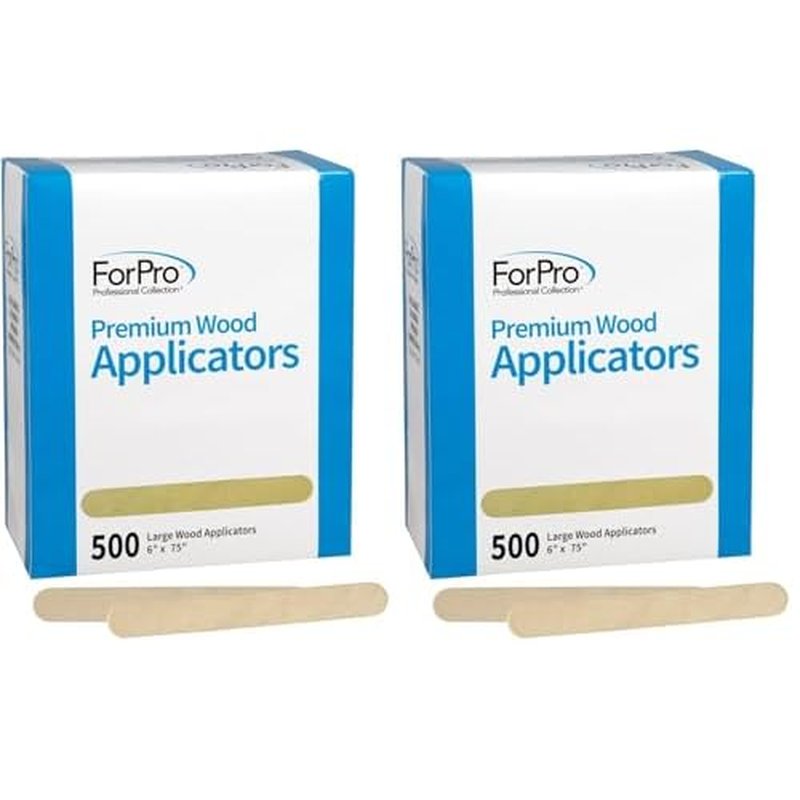 ForPro Professional Collection Premium Wood Applicators, Non-Sterile, Hair Removal Waxing Sticks, Large, 6" L x .75" W, 6 Inch, 500 Count (Pack of 2)