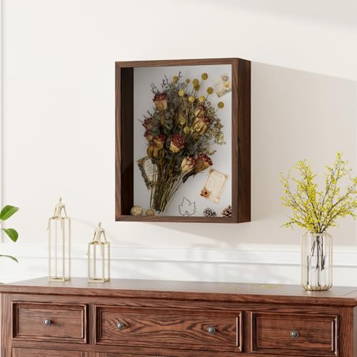 16x20 Large Pine Shadow Box Frame - Brown, 3.94 Deep Wall Display