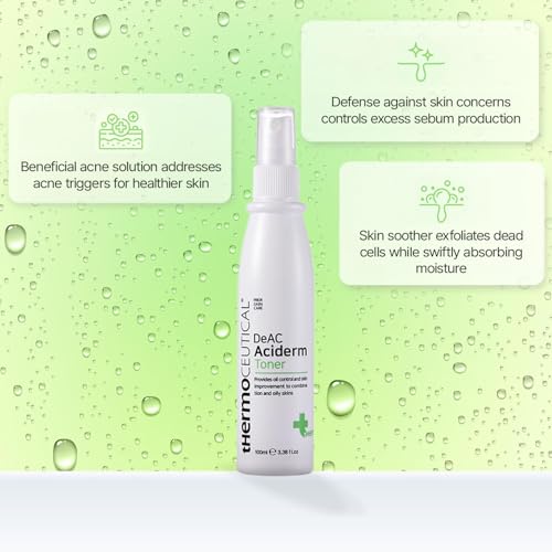 tHermoCEUTICAL DeAC Aciderm Toner - Refreshing Cooling Toner, Targeted Acne Solution, Relieves Skin Sensitivity for Oily, Acne Prone Skin, 3.38 fl.oz