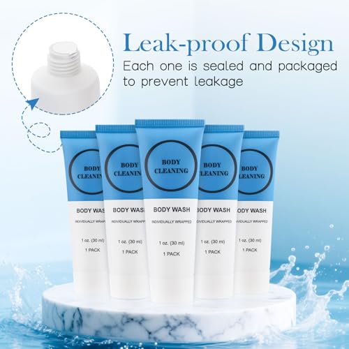60 Pack Travel Size Body Wash 1oz/30ml Individually Wrapped Bulk - RSQAZQ
