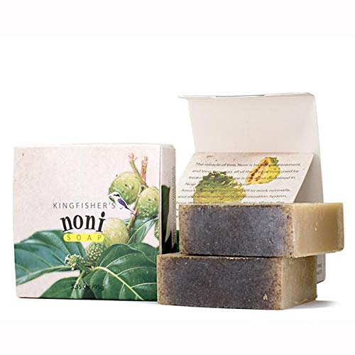 Kingfisher's Noni Premium Soap ? 100% Natural, Handmade with Noni Oil, Extract & Leaf Powder | Gentle Cleansing & Moisturizing for Sensitive Skin | Cruelty-Free & Vegan, 95g
