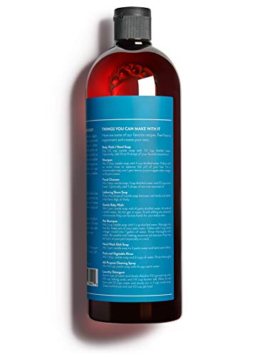 Cove Unscented Castile Soap 1L with Organic Argan, Jojoba & Hemp Oils - Pack of 1