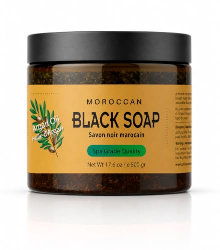 Moroccan Black Soap with Argan Oil - Unscented Body Exfoliating Scrub 16 Oz - Zakia's Morocco