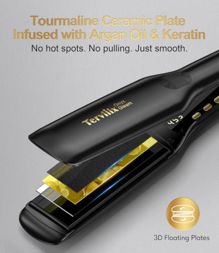 Terviiix 1.75 Inch Ceramic Flat Iron Hair Straightener with Argon Oil
