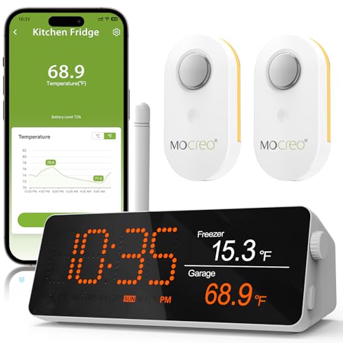 Long Range WiFi Thermometer with Waterproof Sensors & Digital Hub - 1/3 Mile Range