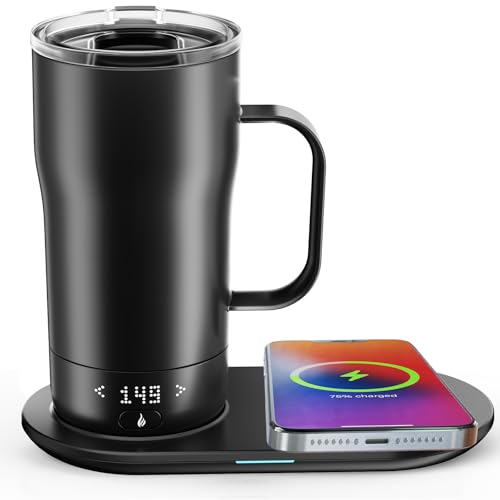 Self Heating Coffee Mug 18oz with App Control & Temperature Display - Iron Black