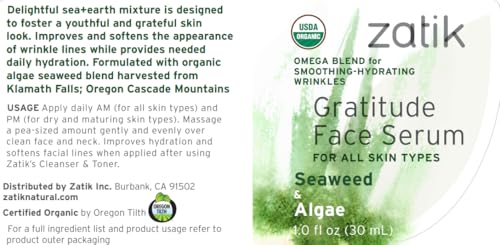 Seaweed & Algae Face Serum - Hydrating Organic Skin Care with Wrinkle Softening - 1 Fl Oz (Pack of 1)
