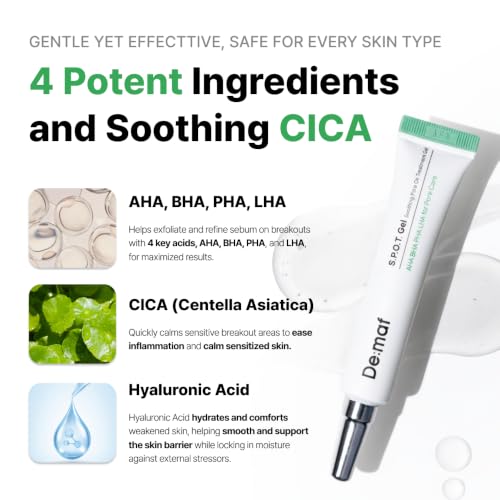 Calming Spot Gel for Sensitive Skin with AHA BHA PHA LHA - 0.35 fl oz