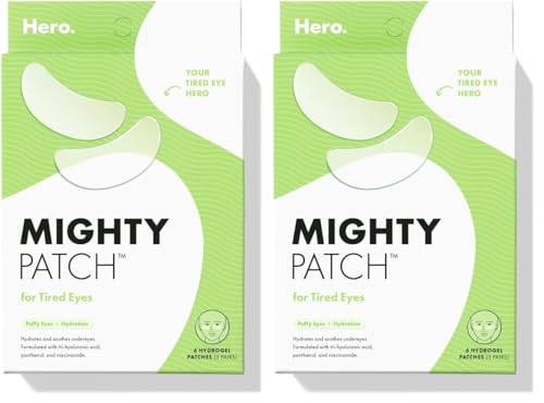 Mighty Patch HERO Tired Eyes Patches - 6 Count Pack of 2 Hydrogels for Puffiness & Eye Bags