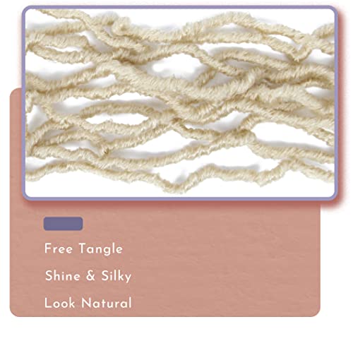 Long Faux Locs Crochet Hair with Curly Ends - Blonde 613#, 24 Inch, Pack of 6