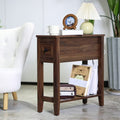 Narrow End Table with Drawer - Slim Nightstand for Living Room & Bedroom