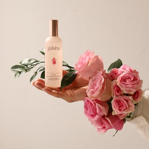 g?lsha ROSE POWER ESSENCE with Rosa Damask and Hyaluronic Acid, Booster for Hydration and Protection, Free from Chemicals, 100% Natural, 100 ml/3.38 fl oz