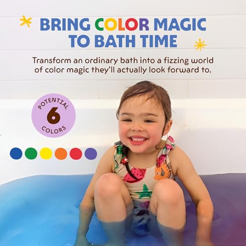 Honeysticks Kids Bath Color Tablets - 36 Fizzing Bath Drops, Non-Toxic & Mess-Free