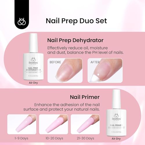 Beetles Gel Nail Kit Medium Almond with 576 Half Matte Nail Tips & UV Lamp (B-Almond M 576pcs)