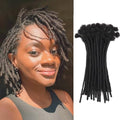 Human Hair Dreadlock Extensions 6inch/40 Strands 0.4cm Width Natural Black - Handmade, Dyed & Curled