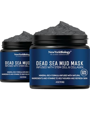 Dead Sea Mud Mask with Stem Cell & Collagen - 4 oz Pack of 2 - Hydrating Facial Mask for All Skin Types
