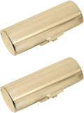 Set of 2 Capsule Lipstick Cases - Gold Ridges, Chrome Plated Stainless Steel