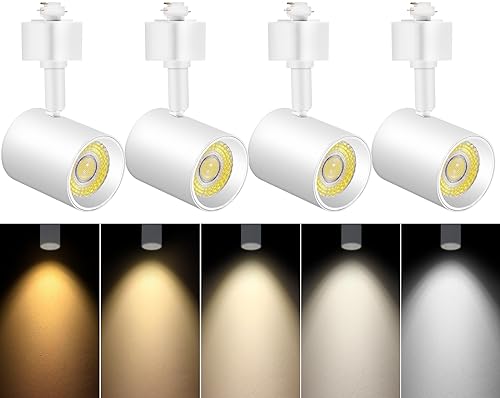White 4-Pack LED Track Lighting Heads Dimmable Adjustable 2000K-6000K