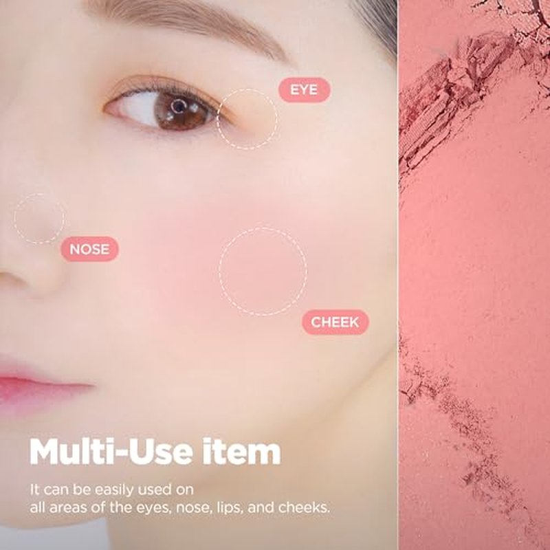 lilybyred Luv Beam Cheek | Heart-Shaped Korean Powder Blush, Soft Matte Finish with Subtle Shimmer, Blendable & Buildable, Lightweight & Long-Lasting, Natural Flush (02 Dollish Rose)