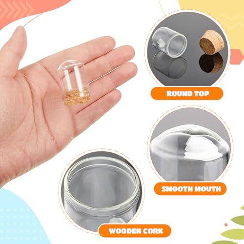 Mini Glass Cloche Bell Jars Set of 100 - 8ml with Cork Bases