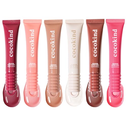 Lip Balm Set - Ceramide Hydrating Lip Blur Balm 6 Pack with Gloss Finish - Variety Pack
