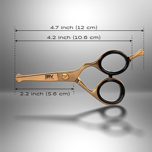 Titanium Bronze Nose & Ear Hair Scissors - 4.2 Inch Rounded Tip Grooming Tool, Right Handed
