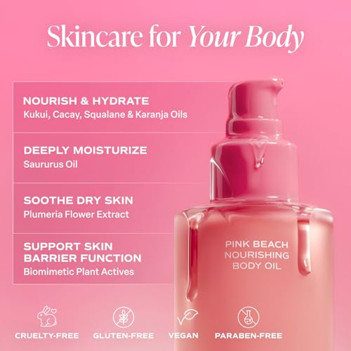 Saltair Body Oil and Multi-Lipid Body Butter Set ? Deep Moisture, Hydrating After-Shower Skincare Duo ? Pink Beach Scent