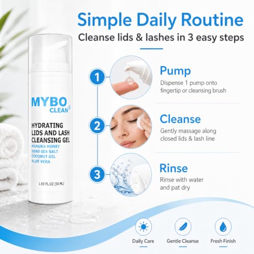 Hydrating Eyelid and Lash Cleansing Gel with Manuka Honey Aloe Vera Coconut Oil