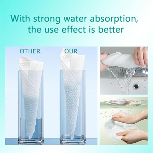 Disposable Face Towels, Facial Cleansing Cloths, Extra Soft Makeup Removing Cleansing 10"¡¿12" Face Towelettes, Skin Care and Makeup Removal, 103% Pure Plant Fiber