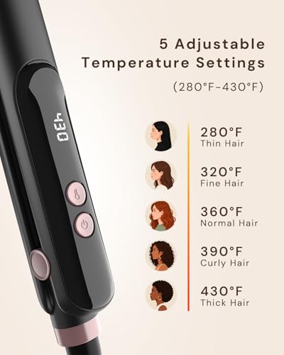 Mini Hair Straightener - Portable Flat Iron for Travel, Obsidian Black