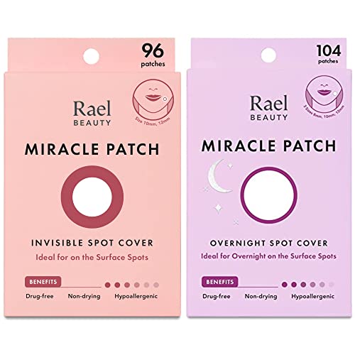 Rael Overnight and Invisible Spot Cover Bundle - Acne Pimple Patches 104+96 Count