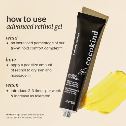 Cocokind Advanced Retinol Gel 0.5% - Sensitive Skin, 1 Fl Oz (Pack of 1)