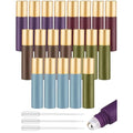 Tomorotec 10ml Colorful Essential Oil Roller Bottles with Stainless Steel Balls 20-Pack, Ultra Thick Roller Bottle for Oil with Droppers (5 Colors)