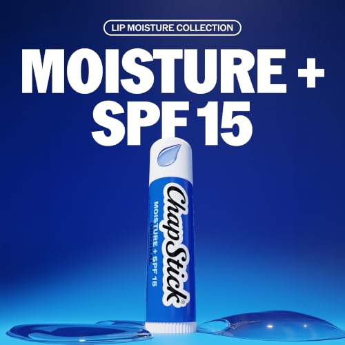 ChapStick Moisture + SPF 15 Bulk Lip Balm 12-Pack, Original/12 Count, Hydrating Sunscreen