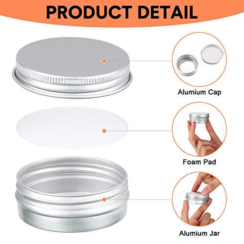 Set of 72 Small Metal Tin Containers with Screw Lids - 3 Sizes for Cosmetics, Spices, Salves