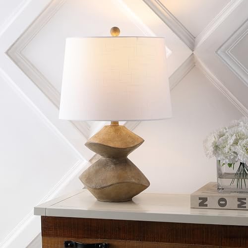 Jonathan Y Laken 21.5-Inch Rustic Wood Finish Cairn LED Table Lamp - Brown