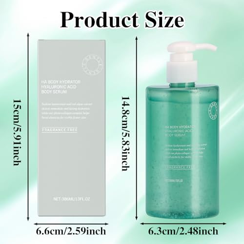 Hyaluronic Acid Body Serum for Dry Skin with Red Algae Extract - Long-Lasting Moisturizer for Men & Women