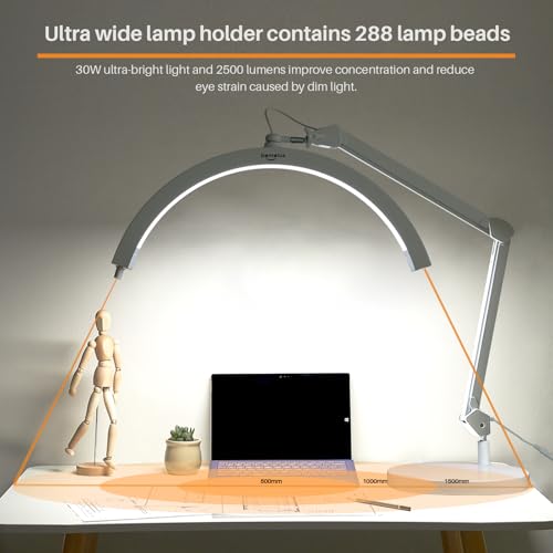 Desktop Base of LED Half Moon Light for Nail Desk (White)