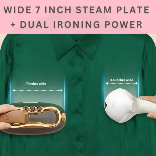 Salav Retro Handheld Steamer & Iron for Clothes - Rose 1000W