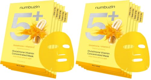 Vitamin Boost Sheet Mask Pack of 2 - Glutathione & Vitamin C for Radiance & Hyperpigmentation